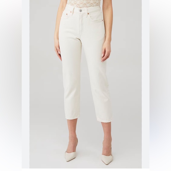 Levi’s Premium 501 Crop Jeans White/Cream – W27 L26 - Picture 4 of 11